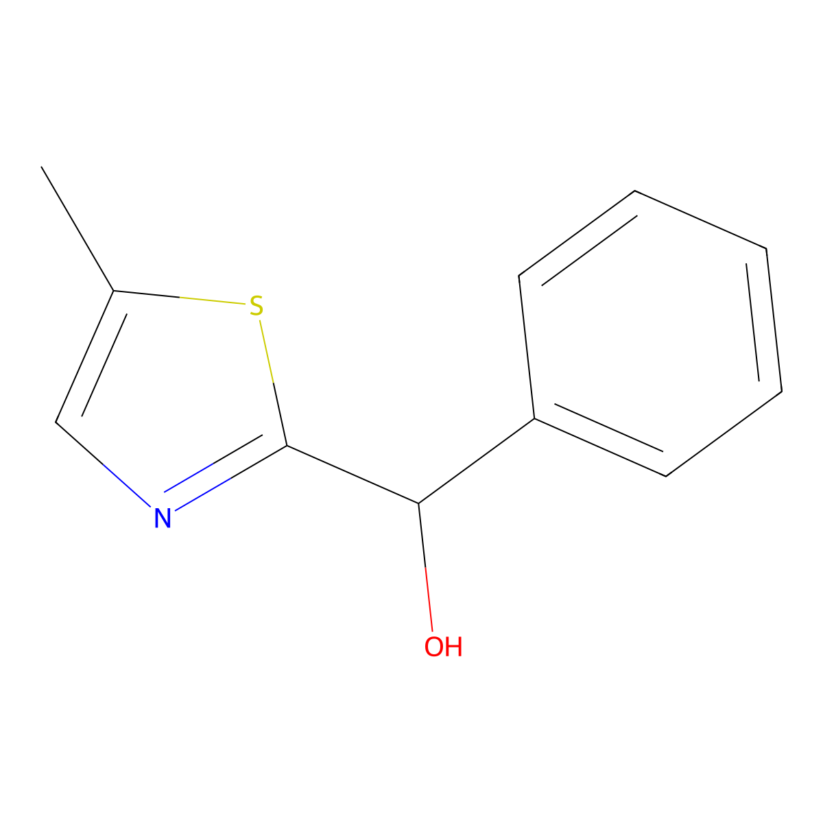 5-Methyl-alpha-phenyl-2-thiaZolemethanol molecular structure, CAS 859487-01-7