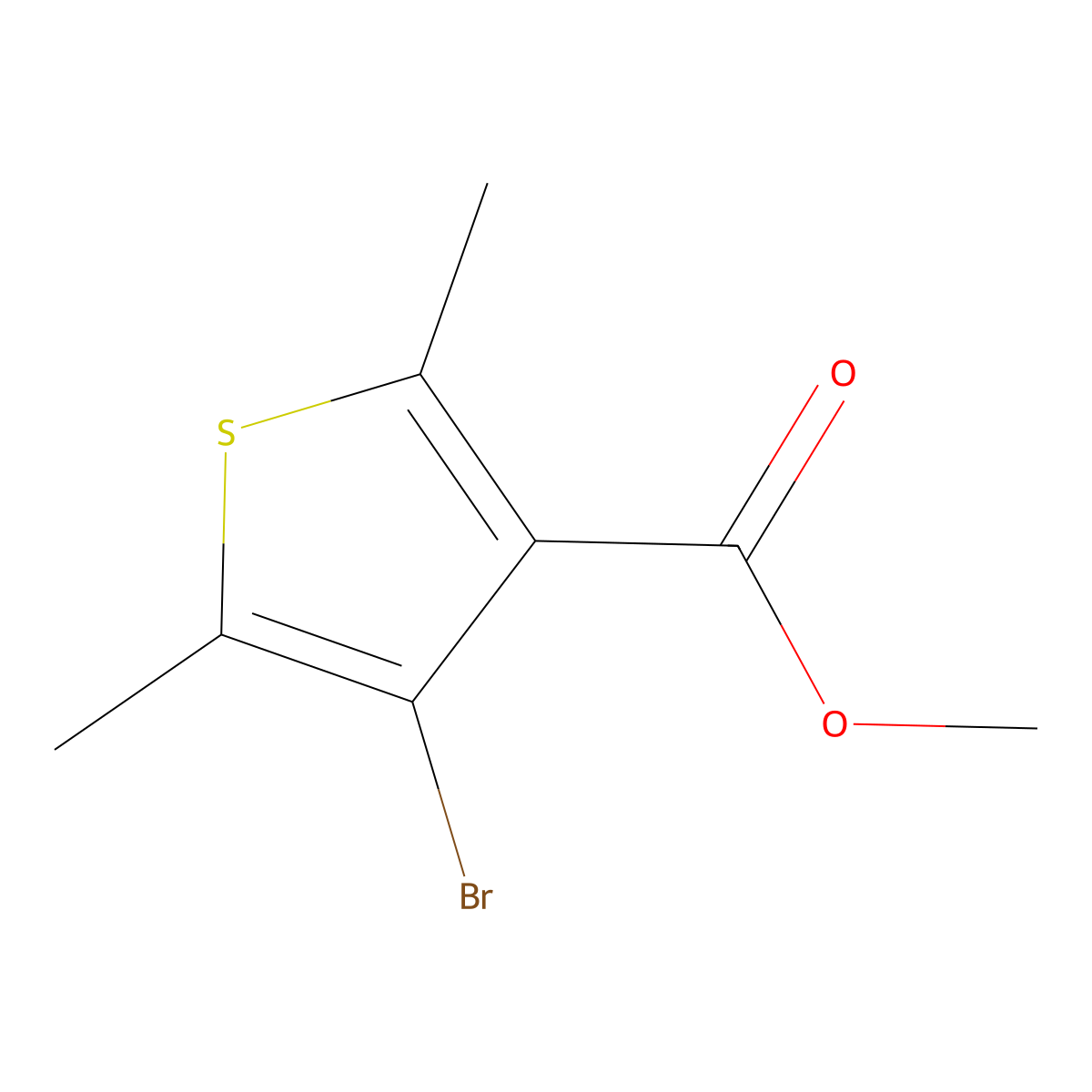 Methyl 4-bromo-2,5-dimethylthiophene-3-carboxylate molecular structure, CAS 859489-84-2