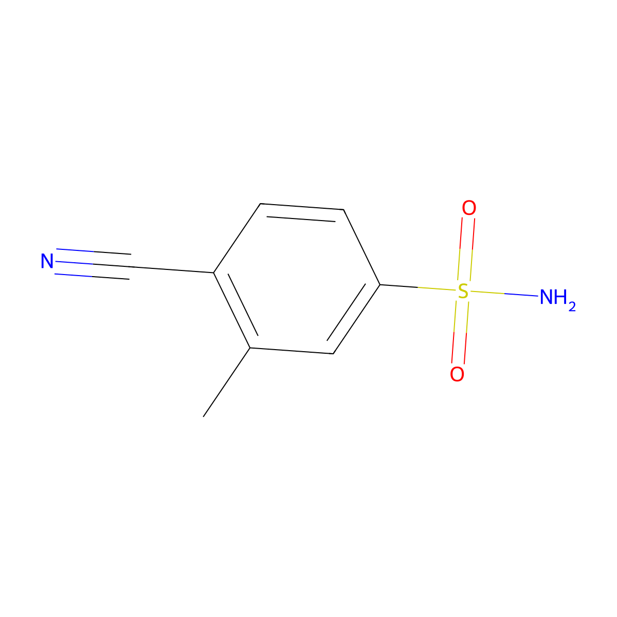 4-Cyano-3-methylbenzene-1-sulfonamide molecular structure, CAS 859490-38-3