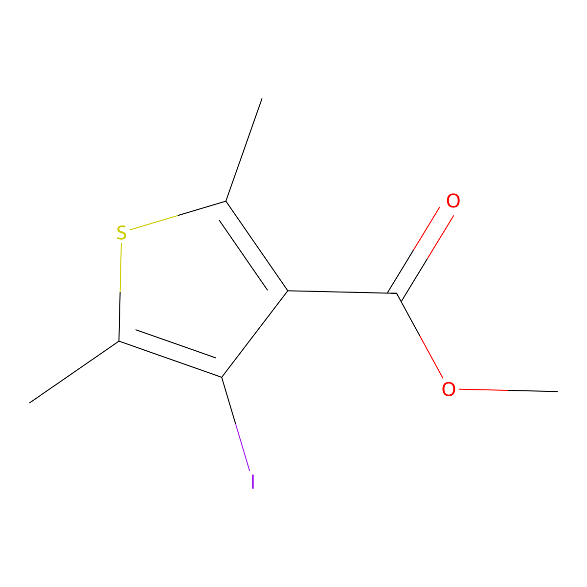 Methyl 4-iodo-2,5-dimethylthiophene-3-carboxylate molecular structure, CAS 859492-79-8