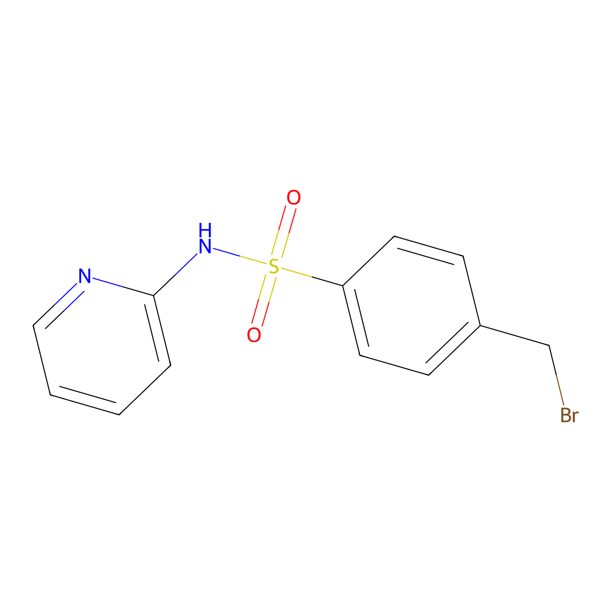 4-(bromomethyl)-N-(pyridin-2-yl)benzene-1-sulfonamide molecular structure, CAS 859495-47-9