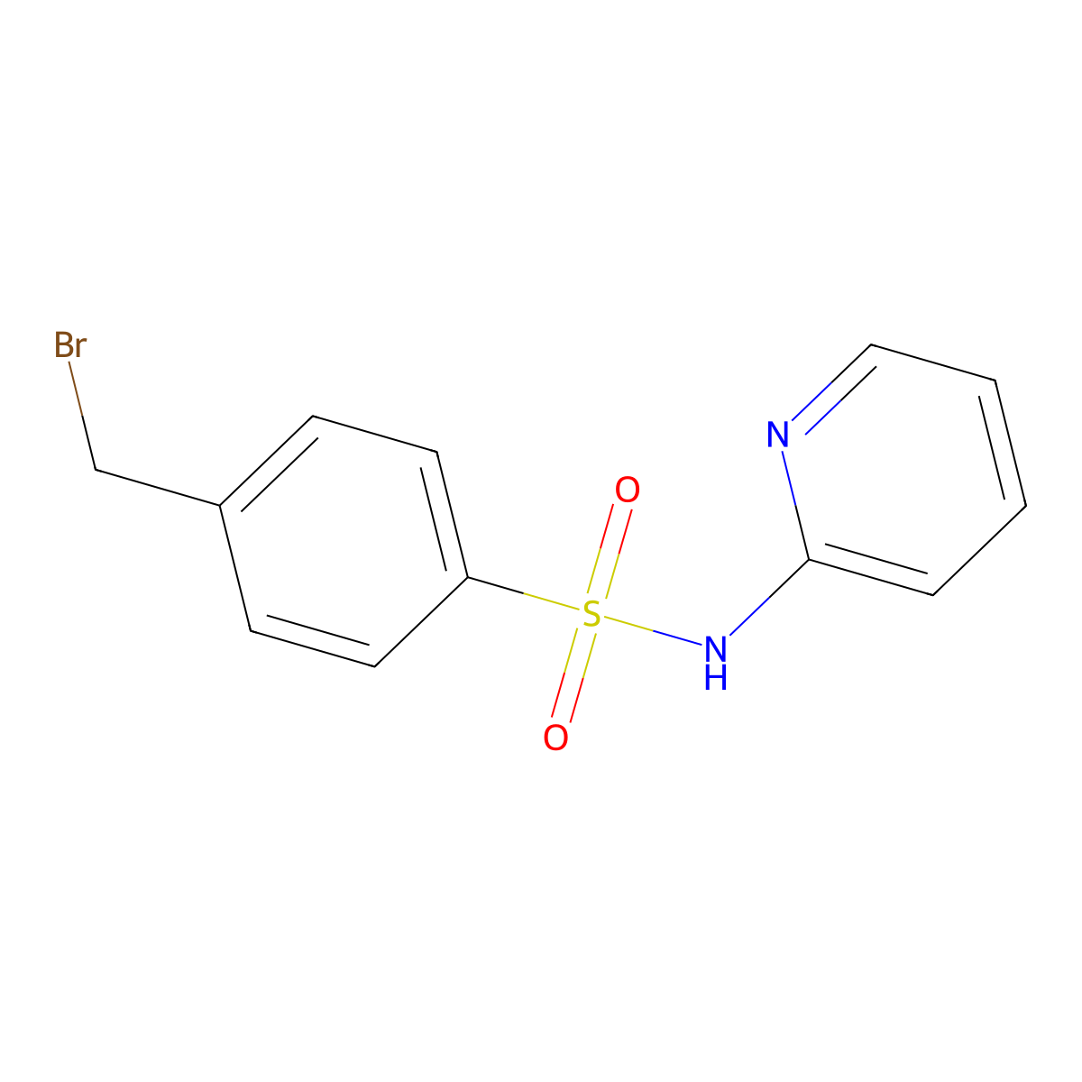 4-(bromomethyl)-N-(pyridin-2-yl)benzene-1-sulfonamide molecular structure, CAS 859495-47-9