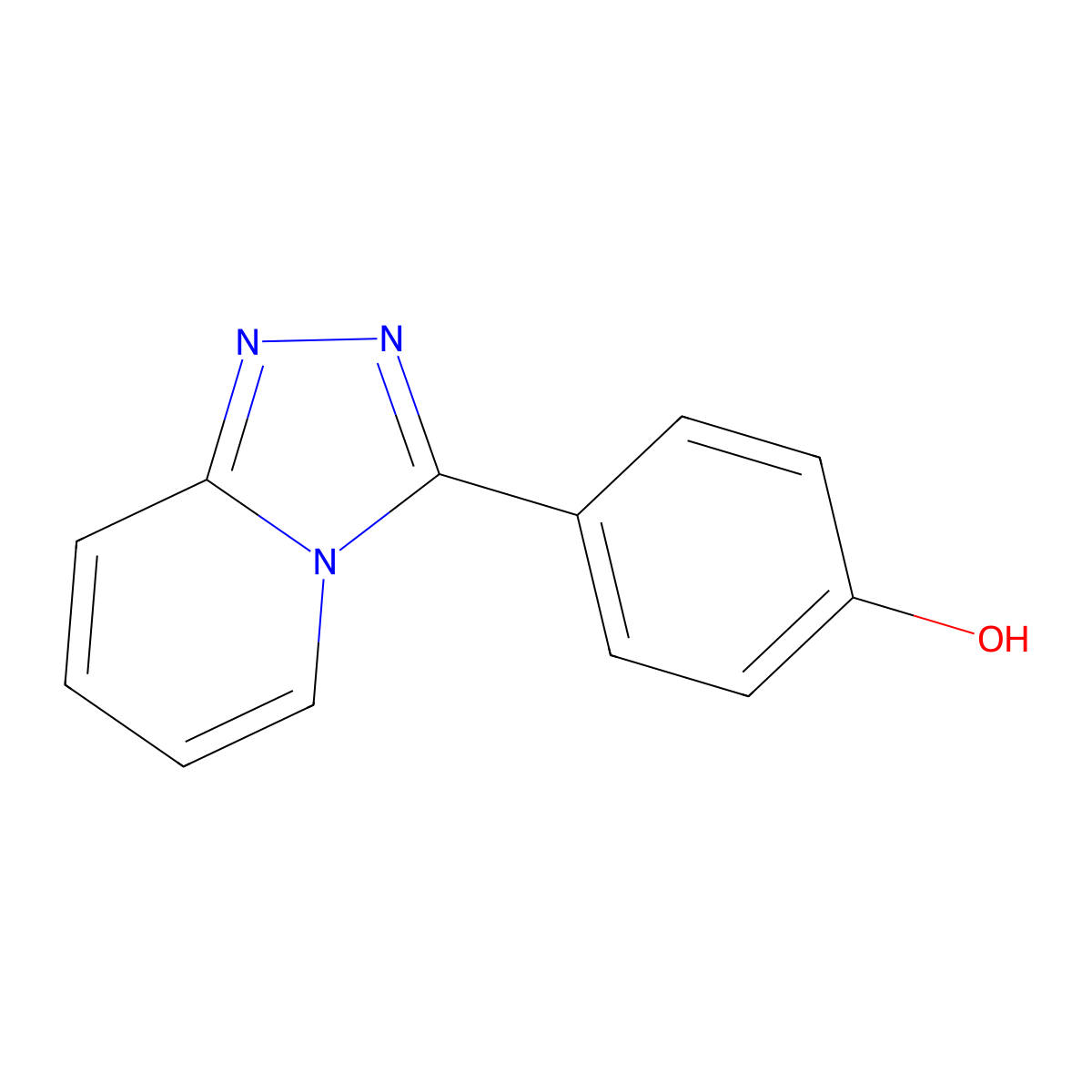 4-([1,2,4]Triazolo[4,3-a]pyridin-3-yl)phenol molecular structure, CAS 859500-99-5