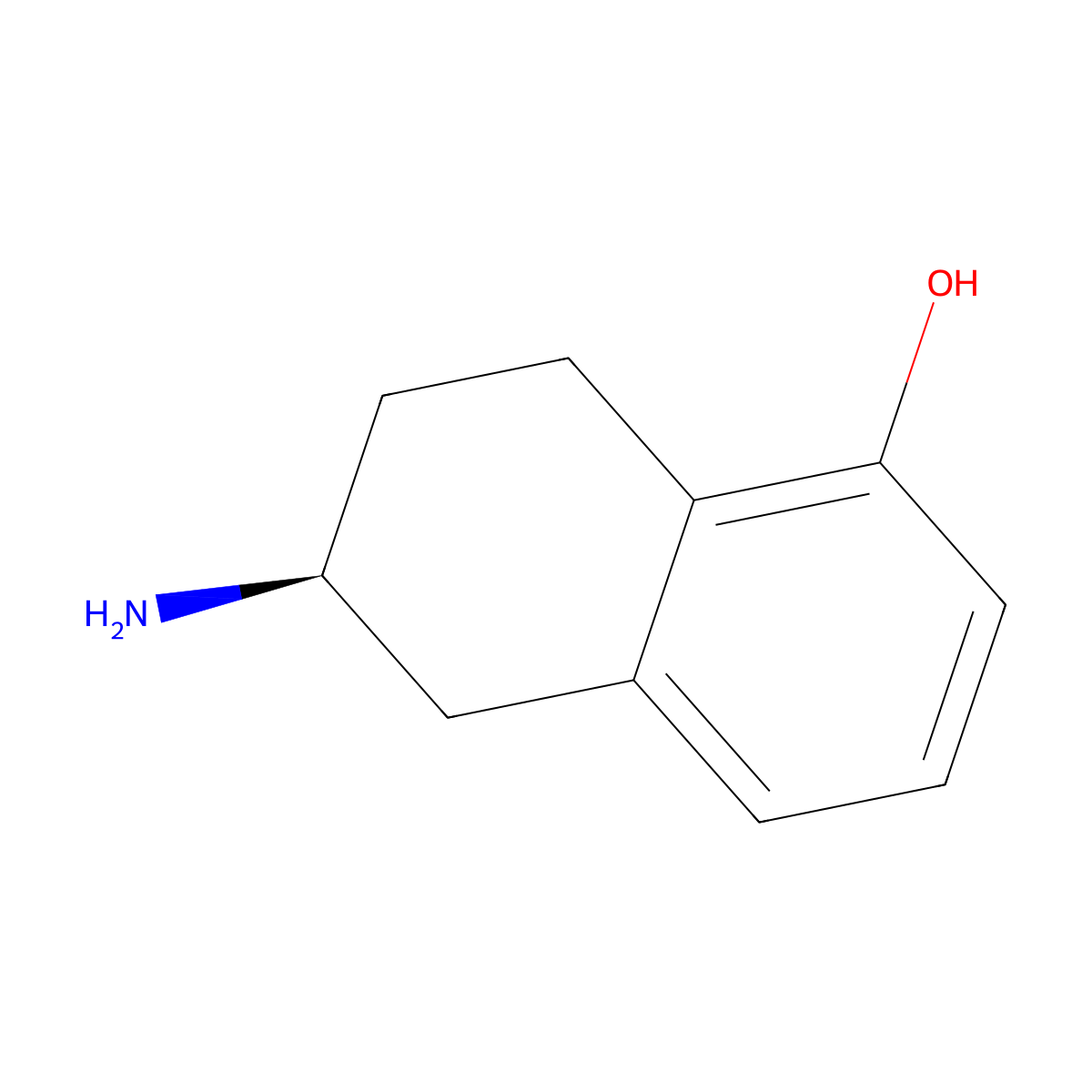 (S)-5,6,7,8-tetrahydro-6-amino-1-naphthol molecular structure, CAS 85951-59-3