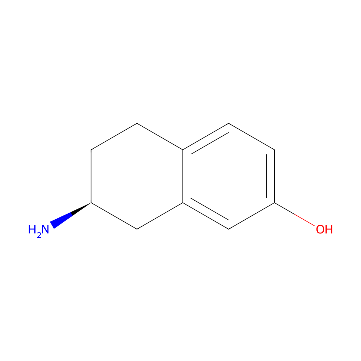 (7S)-7-Amino-5,6,7,8-tetrahydro-2-naphthalenol molecular structure, CAS 85951-60-6