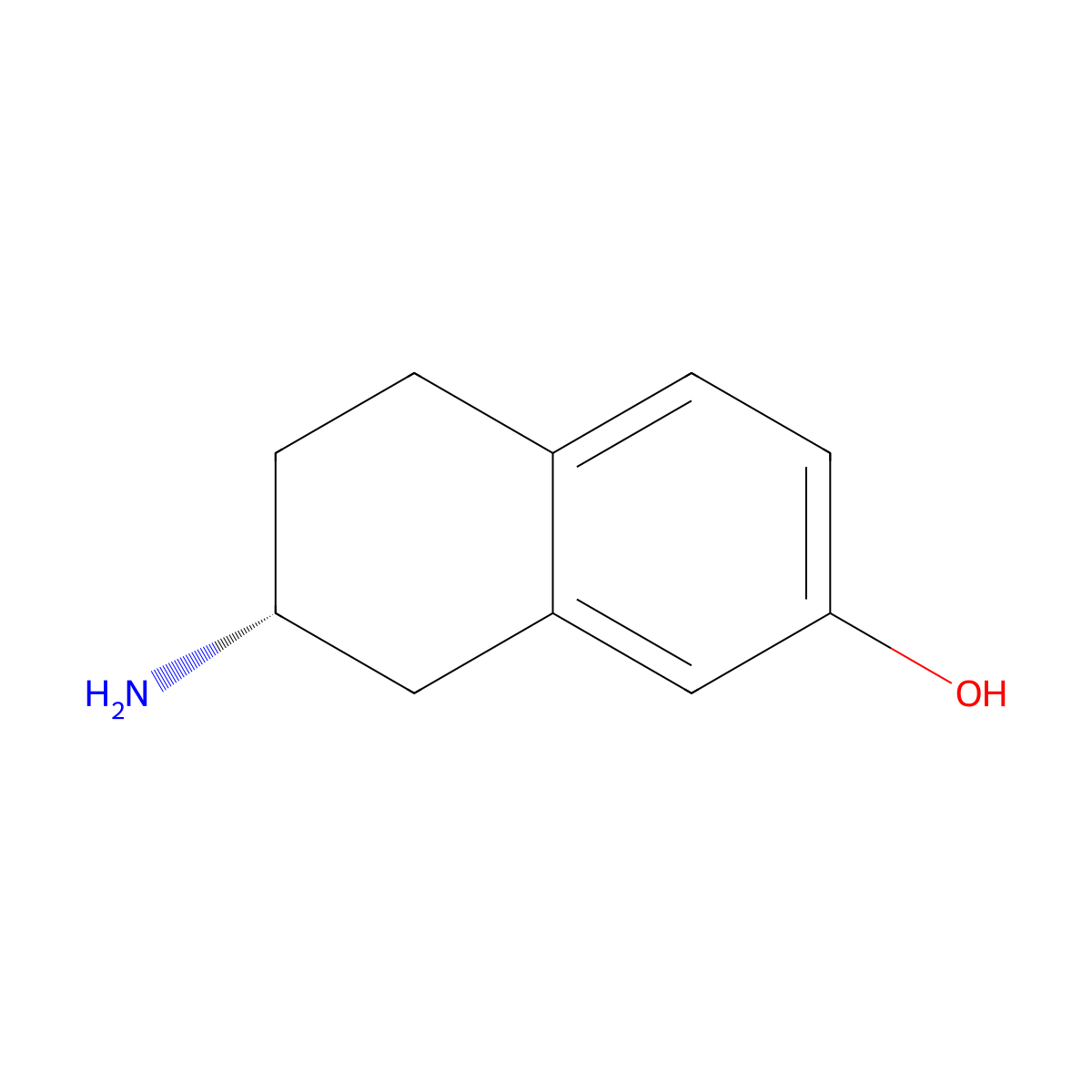 (R)-2-Amino-7-hydroxytetralin molecular structure, CAS 85951-61-7