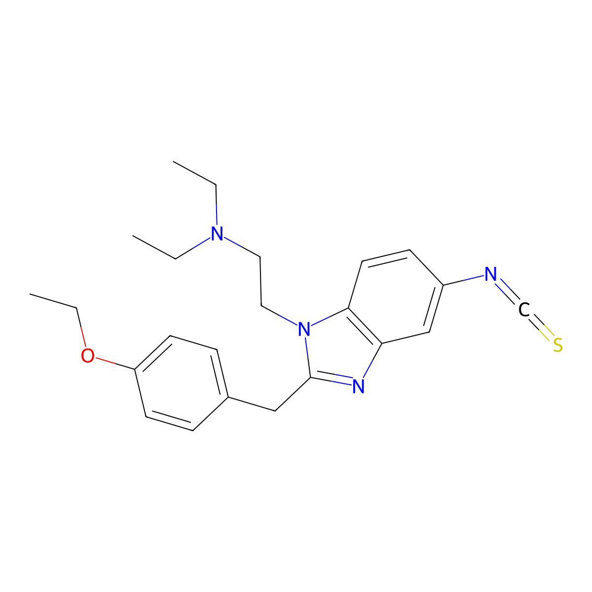 2-(4-Ethoxybenzyl)-1-diethylaminoethyl-5-isothiocyanatobenzimidazole molecular structure, CAS 85951-65-1