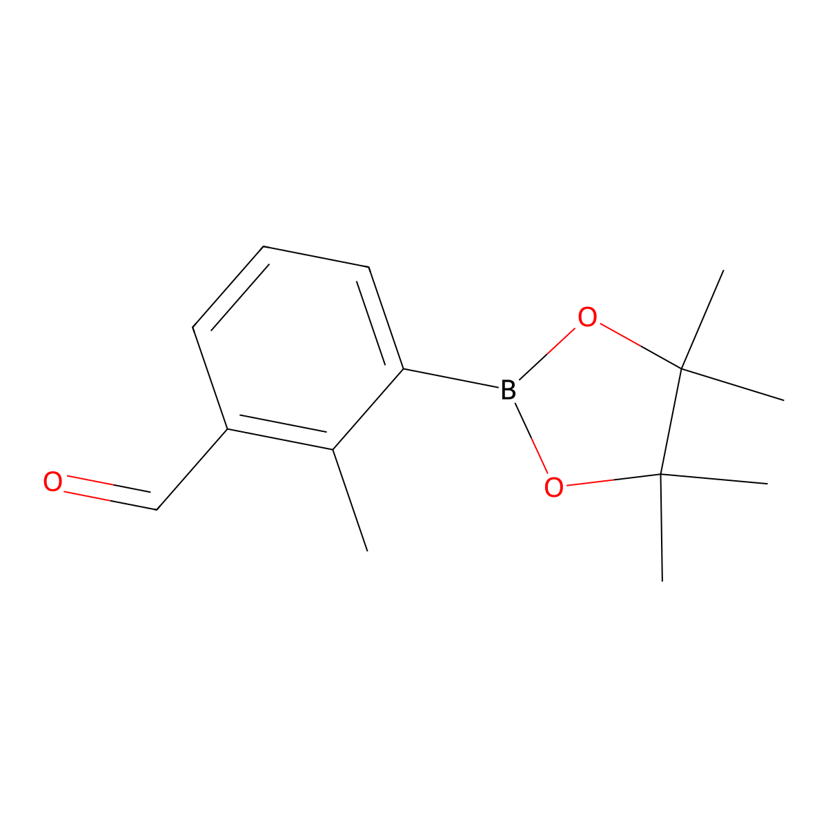 2-Methyl-3-(4,4,5,5-tetramethyl-1,3,2-dioxaborolan-2-yl)benzaldehyde molecular structure, CAS 859518-20-0