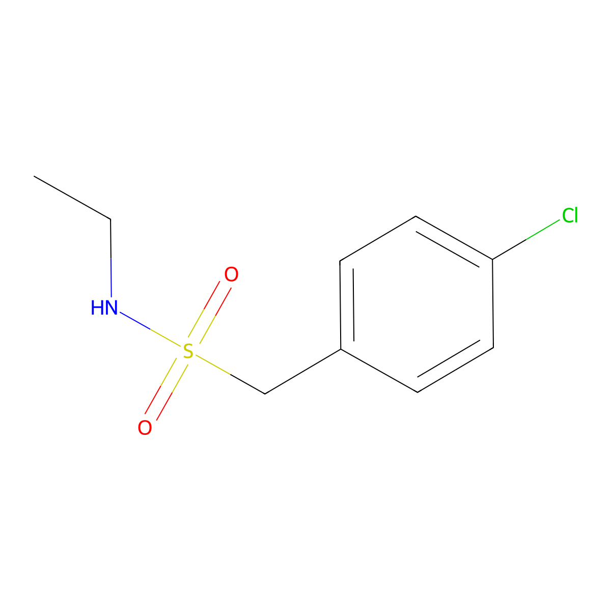 1-(4-chlorophenyl)-N-ethylmethanesulfonamide molecular structure, CAS 85952-20-1