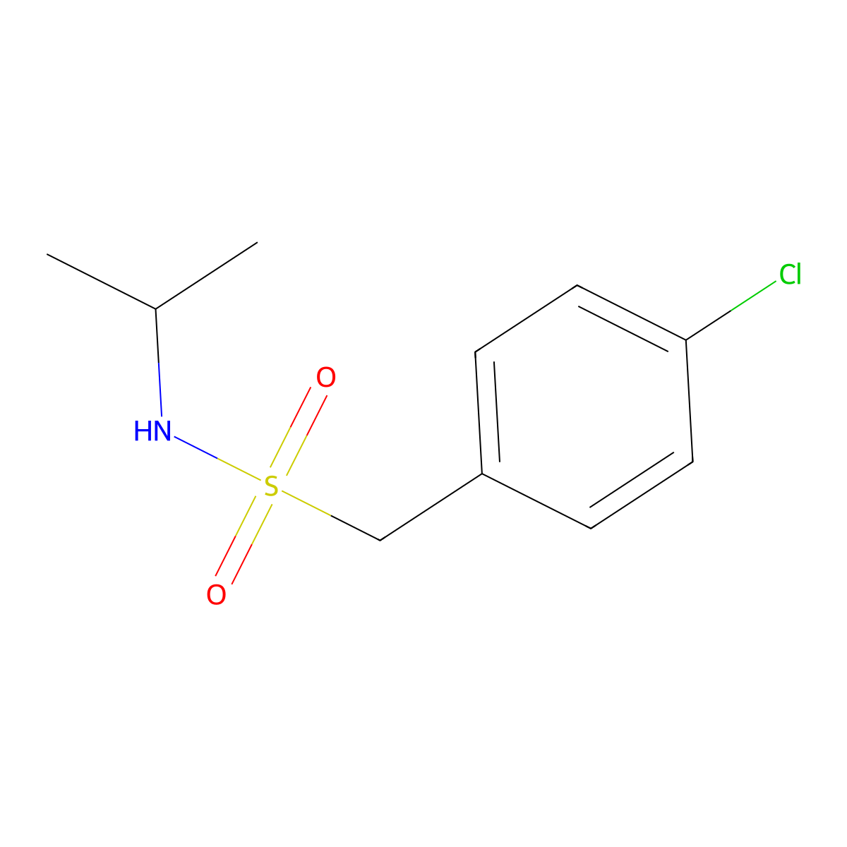 1-(4-chlorophenyl)-N-(propan-2-yl)methanesulfonamide molecular structure, CAS 85952-21-2