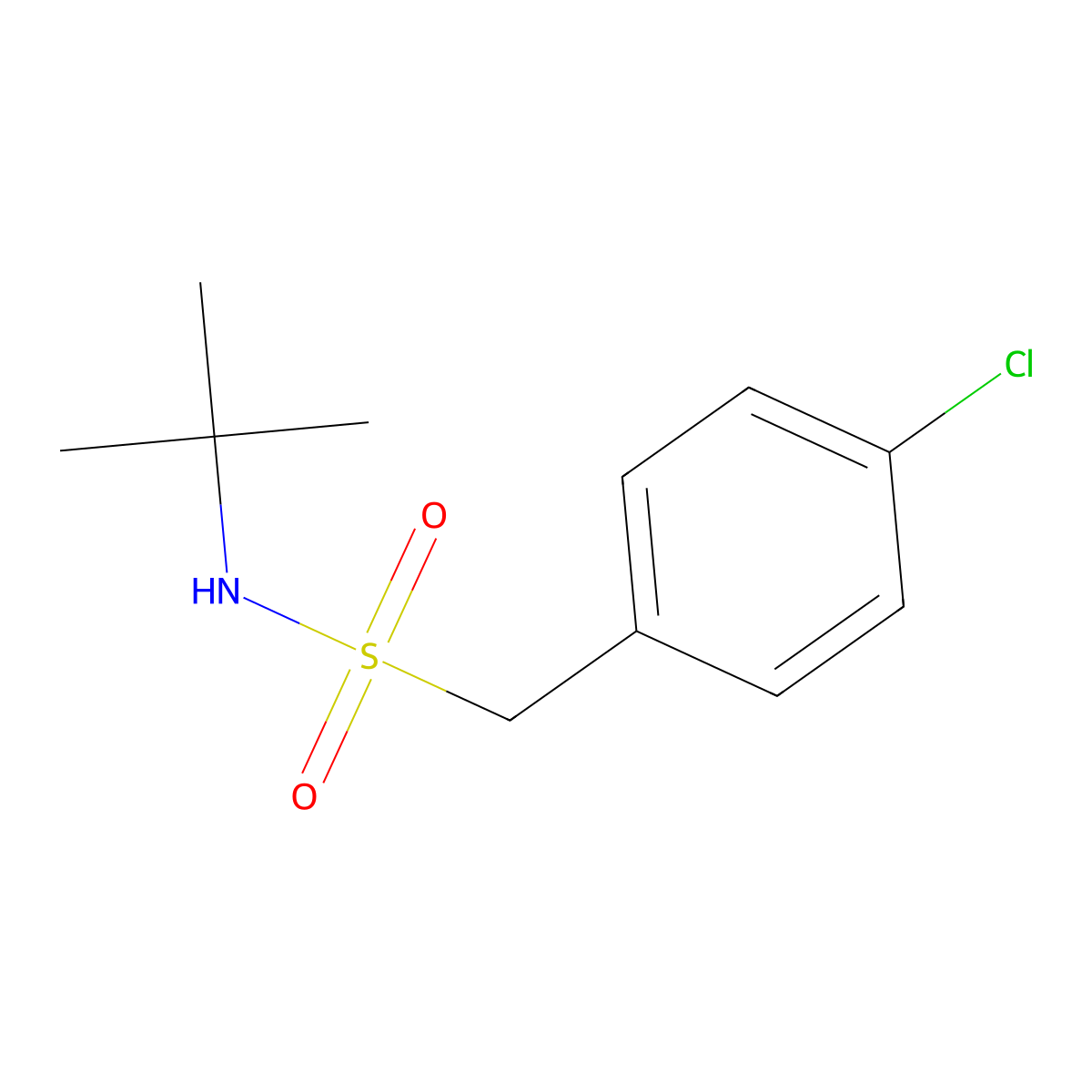 N-tert-butyl-1-(4-chlorophenyl)methanesulfonamide molecular structure, CAS 85952-22-3