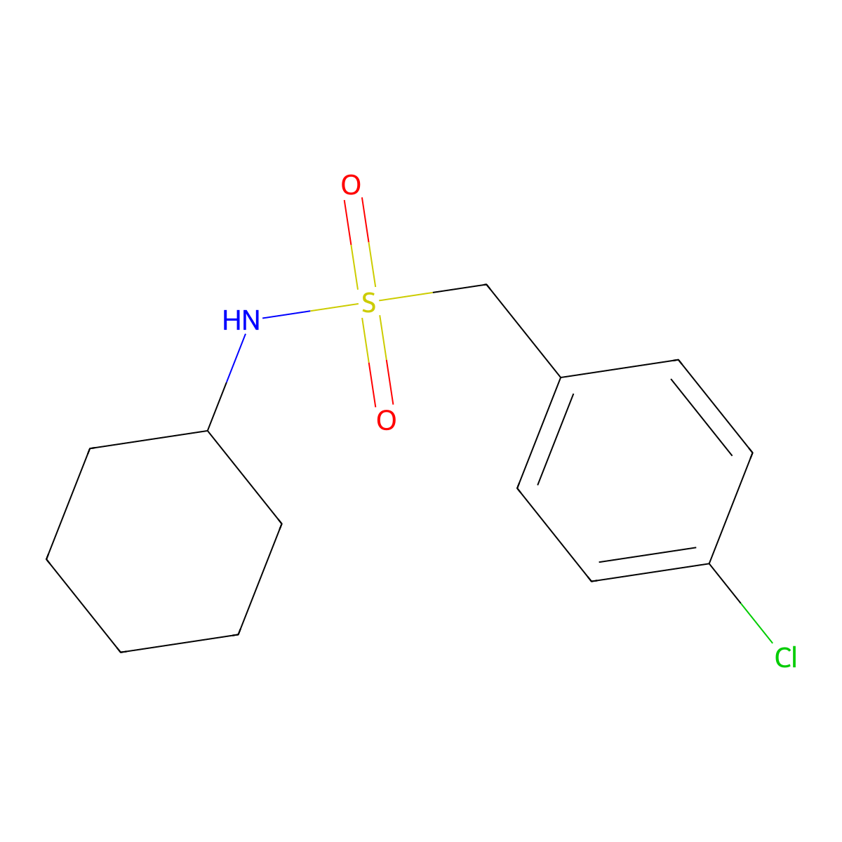 1-(4-chlorophenyl)-N-cyclohexylmethanesulfonamide molecular structure, CAS 85952-23-4