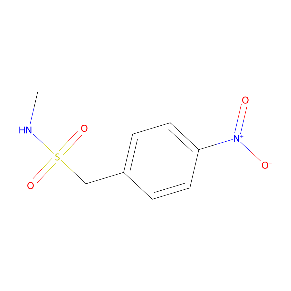N-methyl-1-(4-nitrophenyl)methanesulfonamide molecular structure, CAS 85952-29-0