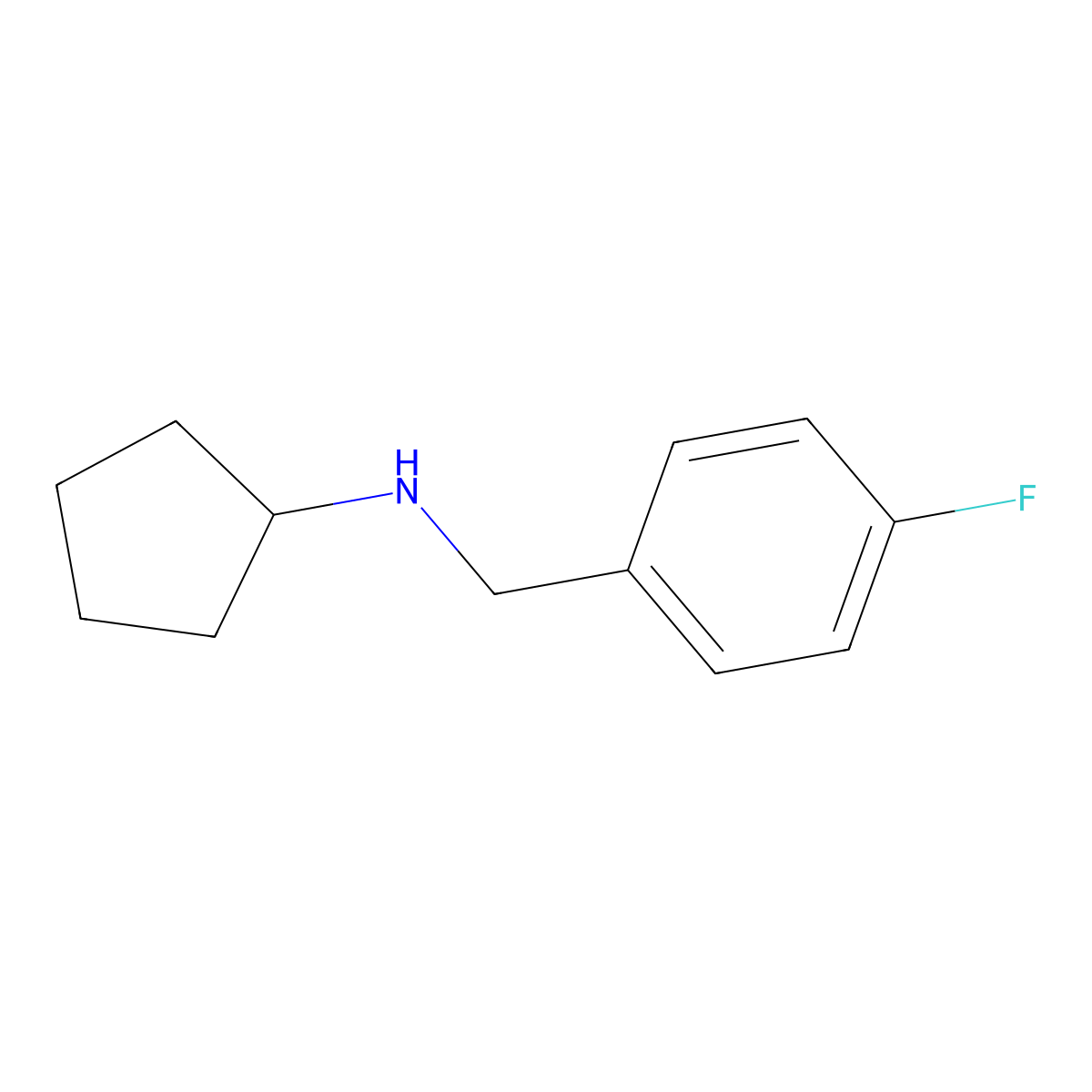 Cyclopentyl-(4-fluoro-benzyl)-amine molecular structure, CAS 85952-73-4