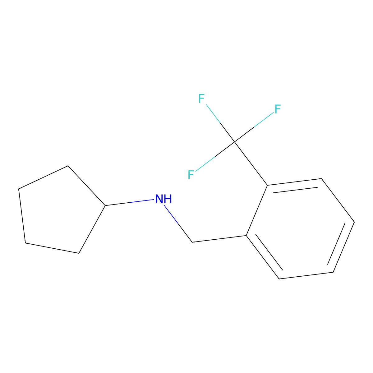 N-((2-(trifluoromethyl)phenyl)methyl)cyclopentanamine molecular structure, CAS 85952-76-7