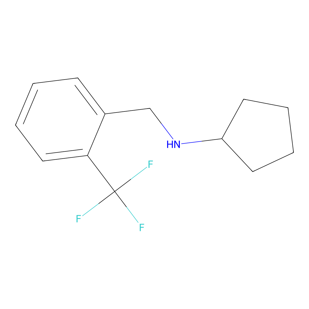 N-((2-(trifluoromethyl)phenyl)methyl)cyclopentanamine molecular structure, CAS 85952-76-7