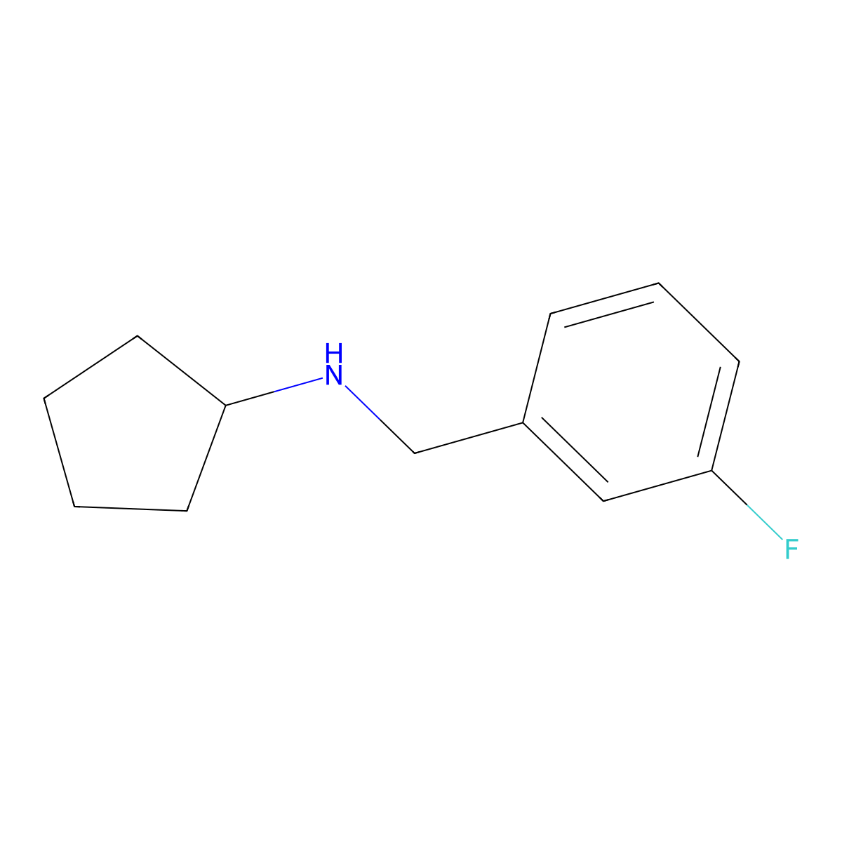 N-[(3-fluorophenyl)methyl]cyclopentanamine molecular structure, CAS 85952-78-9