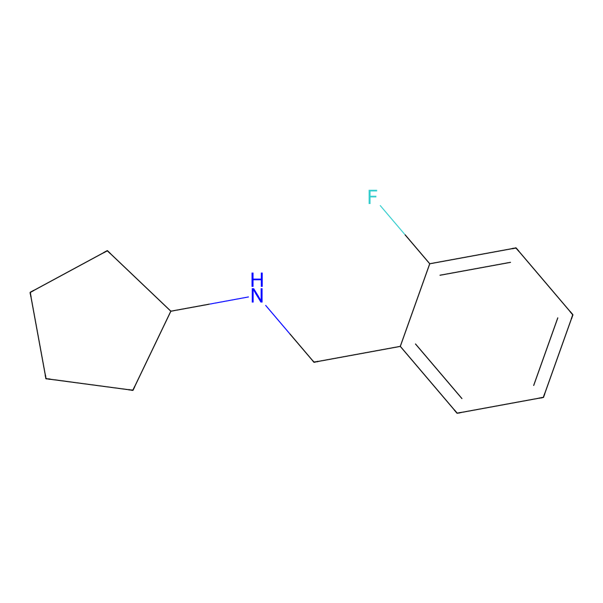 Cyclopentyl-(2-fluoro-benzyl)-amine molecular structure, CAS 85952-80-3