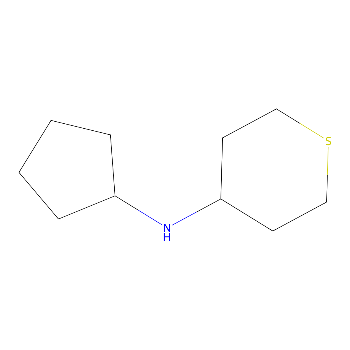 N-cyclopentylthian-4-amine molecular structure, CAS 859521-01-0