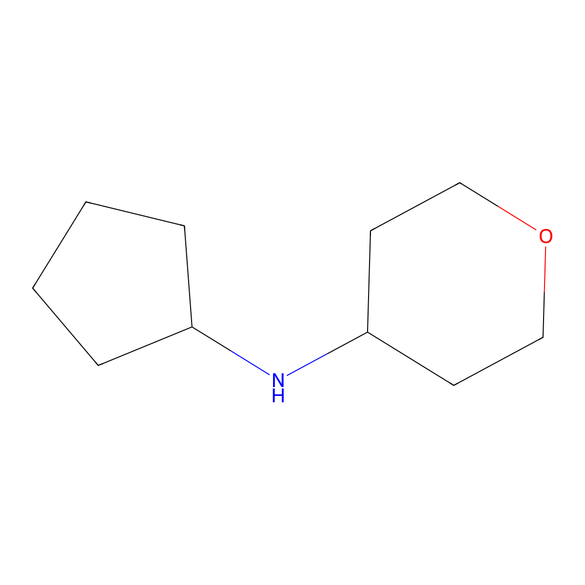 N-Cyclopentyltetrahydro-2H-pyran-4-amine molecular structure, CAS 859521-03-2