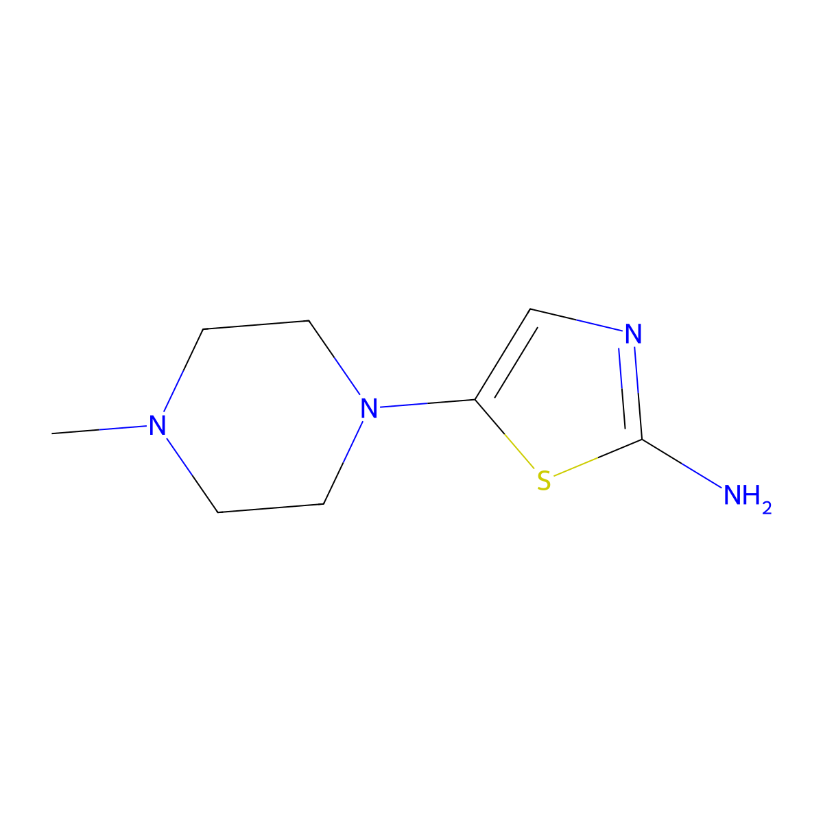 2-Amino-5-(4-methylpiperazin-1-yl)thiazole molecular structure, CAS 859522-44-4