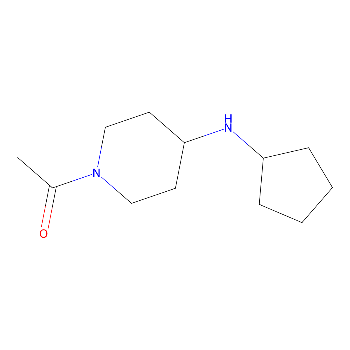 1-[4-(Cyclopentylamino)piperidino]-1-ethanone molecular structure, CAS 859523-84-5
