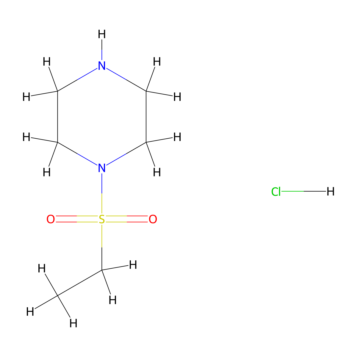 1-(Ethanesulfonyl)piperazine hydrochloride molecular structure, CAS 859525-16-9