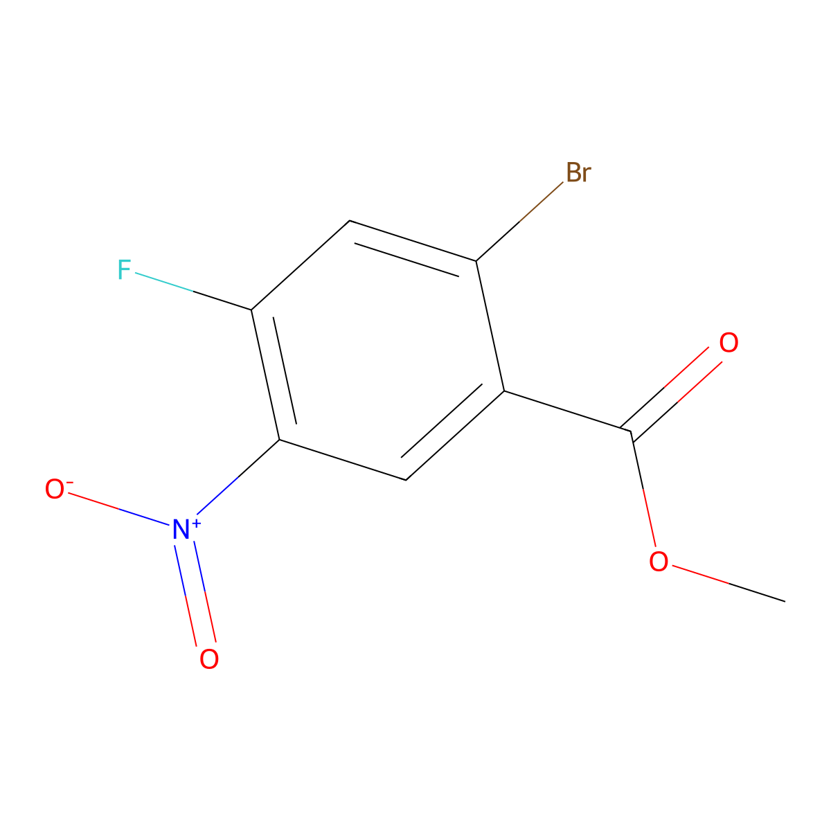 Methyl 2-bromo-4-fluoro-5-nitrobenzoate molecular structure, CAS 85953-31-7