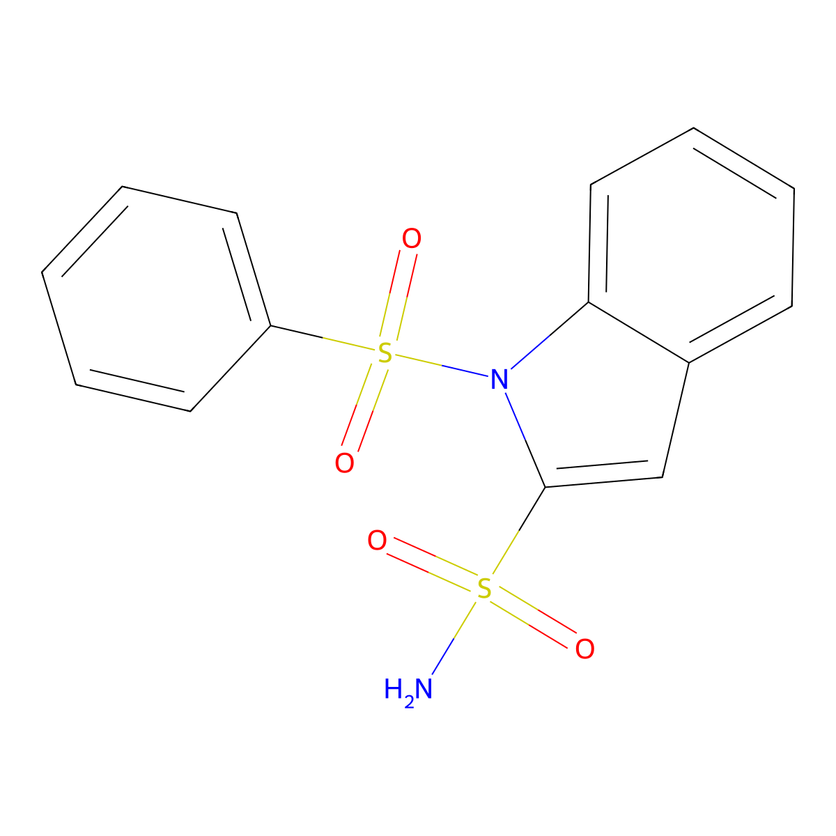 1-(benzenesulfonyl)-1H-indole-2-sulfonamide molecular structure, CAS 85953-40-8