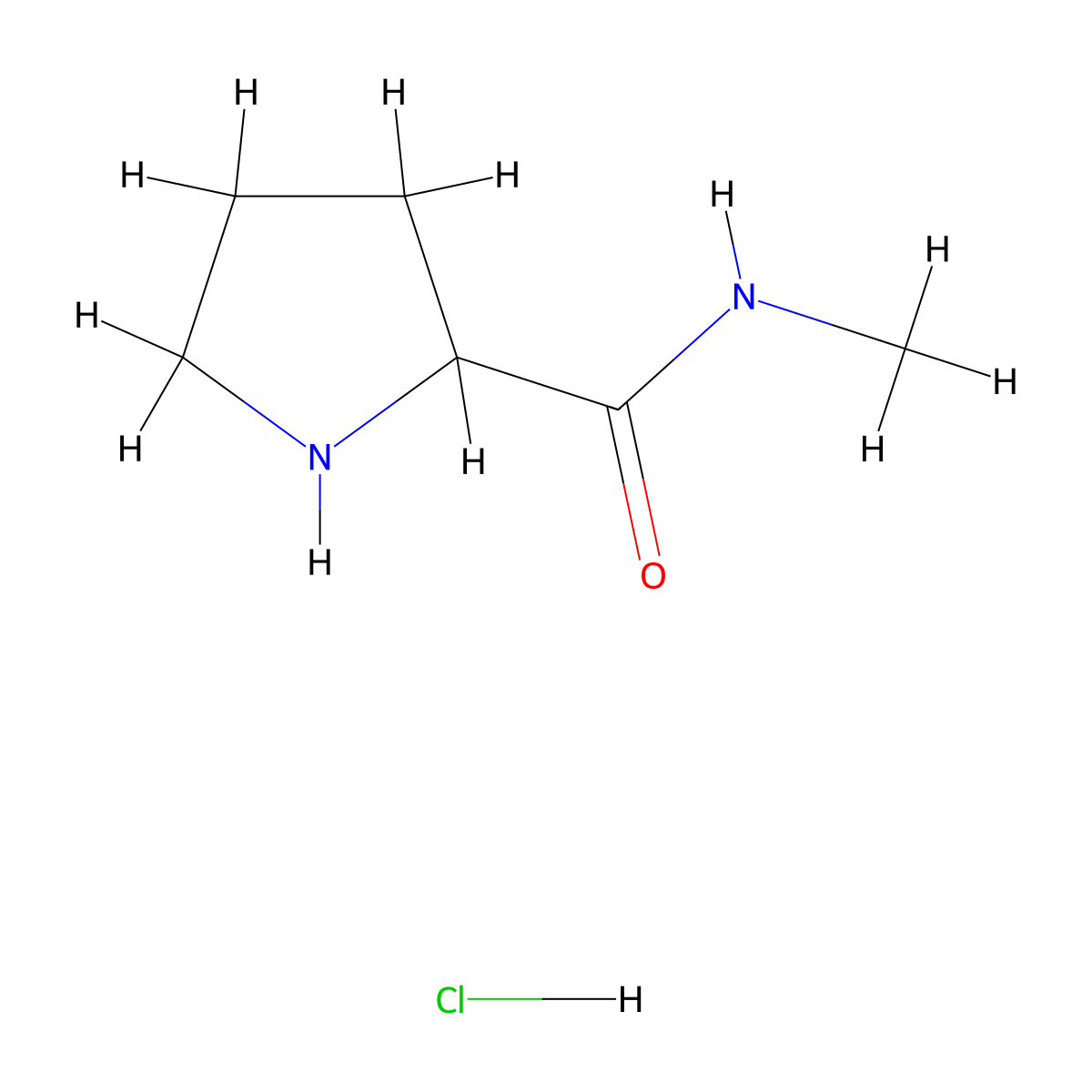 N-methylpyrrolidine-2-carboxamide hydrochloride molecular structure, CAS 859537-16-9