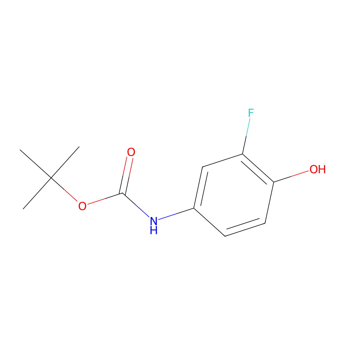 tert-Butyl (3-Fluoro-4-hydroxyphenyl)carbamate molecular structure, CAS 859537-27-2