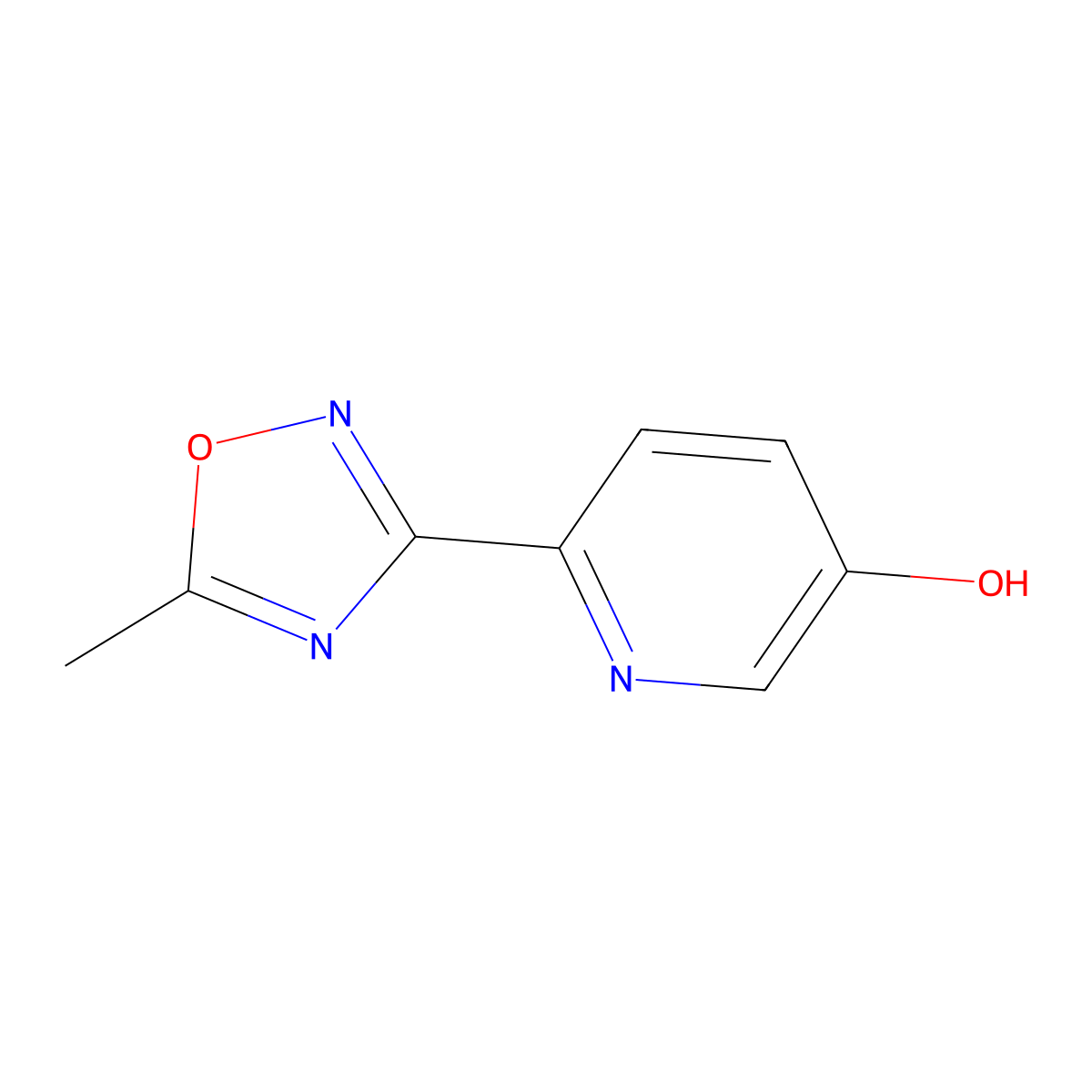 6-(5-Methyl-1,2,4-oxadiazol-3-yl)pyridin-3-ol molecular structure, CAS 859538-54-8