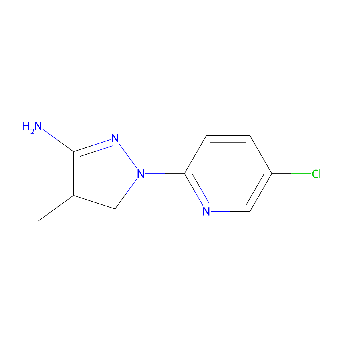 1-(5-chloro-2-pyridinyl)-4-methyl-4,5-dihydro-1H-pyrazol-3-amine molecular structure, CAS 85964-18-7