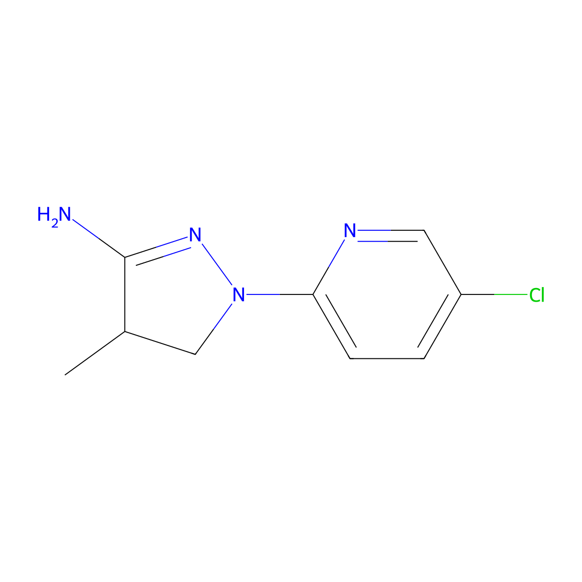 1-(5-chloro-2-pyridinyl)-4-methyl-4,5-dihydro-1H-pyrazol-3-amine molecular structure, CAS 85964-18-7