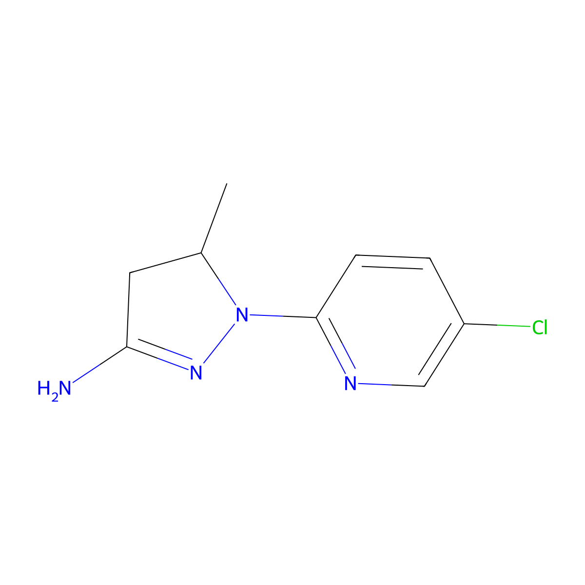 1-(5-chloro-2-pyridinyl)-5-methyl-4,5-dihydro-1H-pyrazol-3-amine molecular structure, CAS 85964-21-2