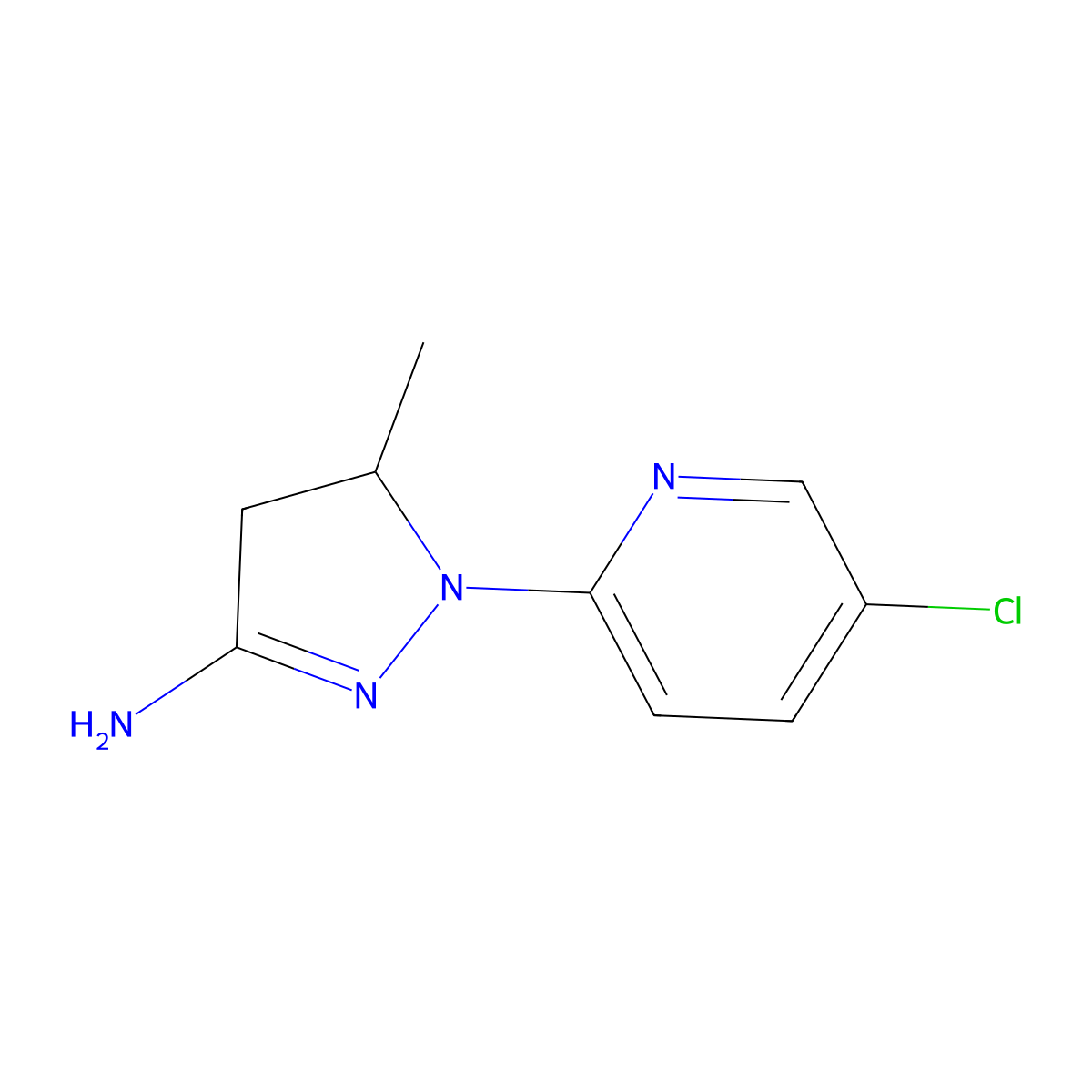 1-(5-chloro-2-pyridinyl)-5-methyl-4,5-dihydro-1H-pyrazol-3-amine molecular structure, CAS 85964-21-2
