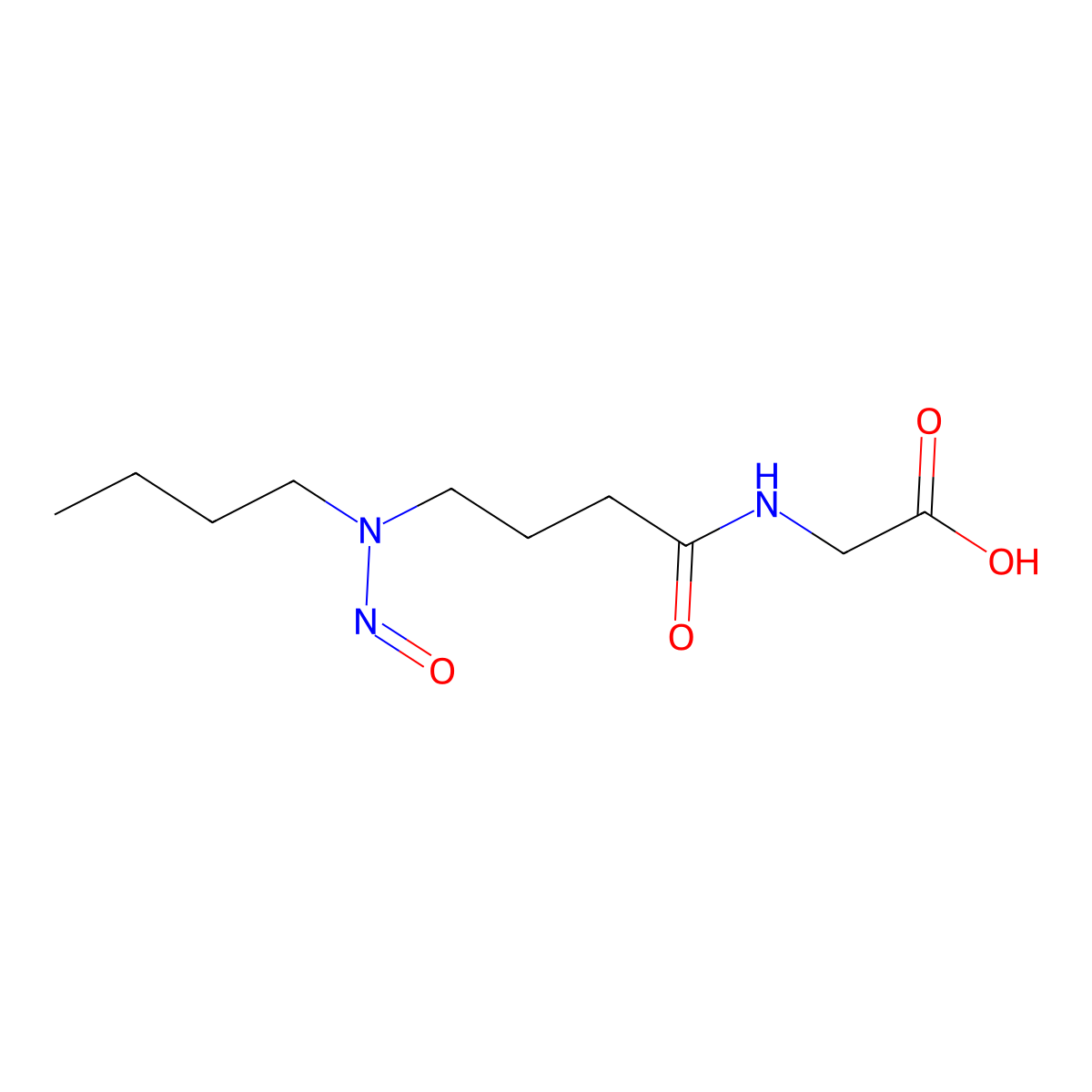 Glycine, N-(4-(butylnitrosoamino)-1-oxobutyl)- molecular structure, CAS 85964-29-0