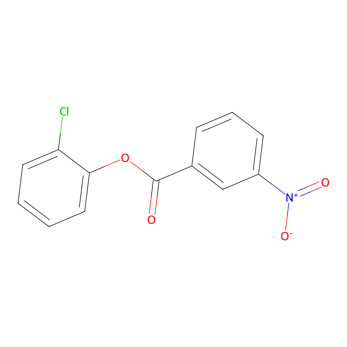 2-Chlorophenyl 3-nitrobenzoate molecular structure, CAS 85965-90-8