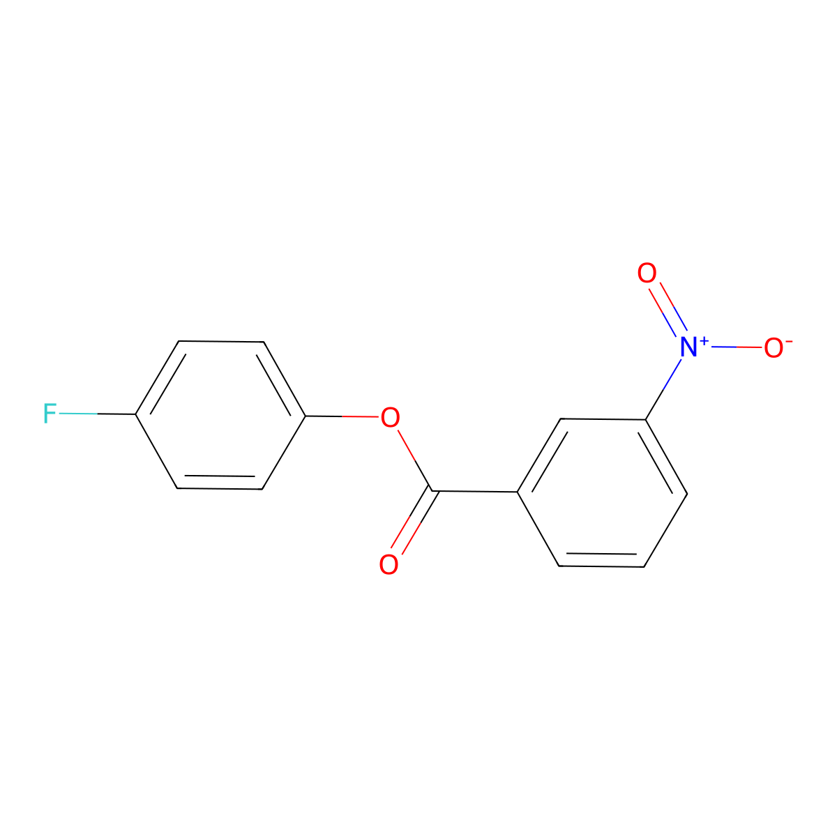 4-Fluorophenyl 3-nitrobenzoate molecular structure, CAS 85965-96-4