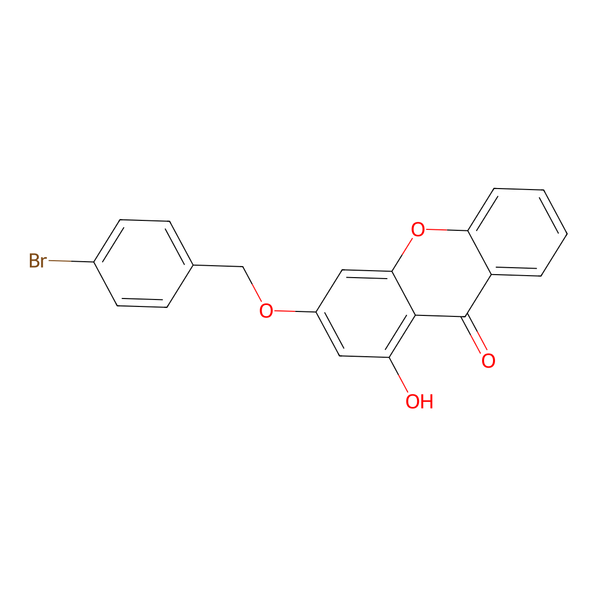3-[(4-bromobenzyl)oxy]-1-hydroxy-9H-xanthen-9-one molecular structure, CAS 859658-97-2