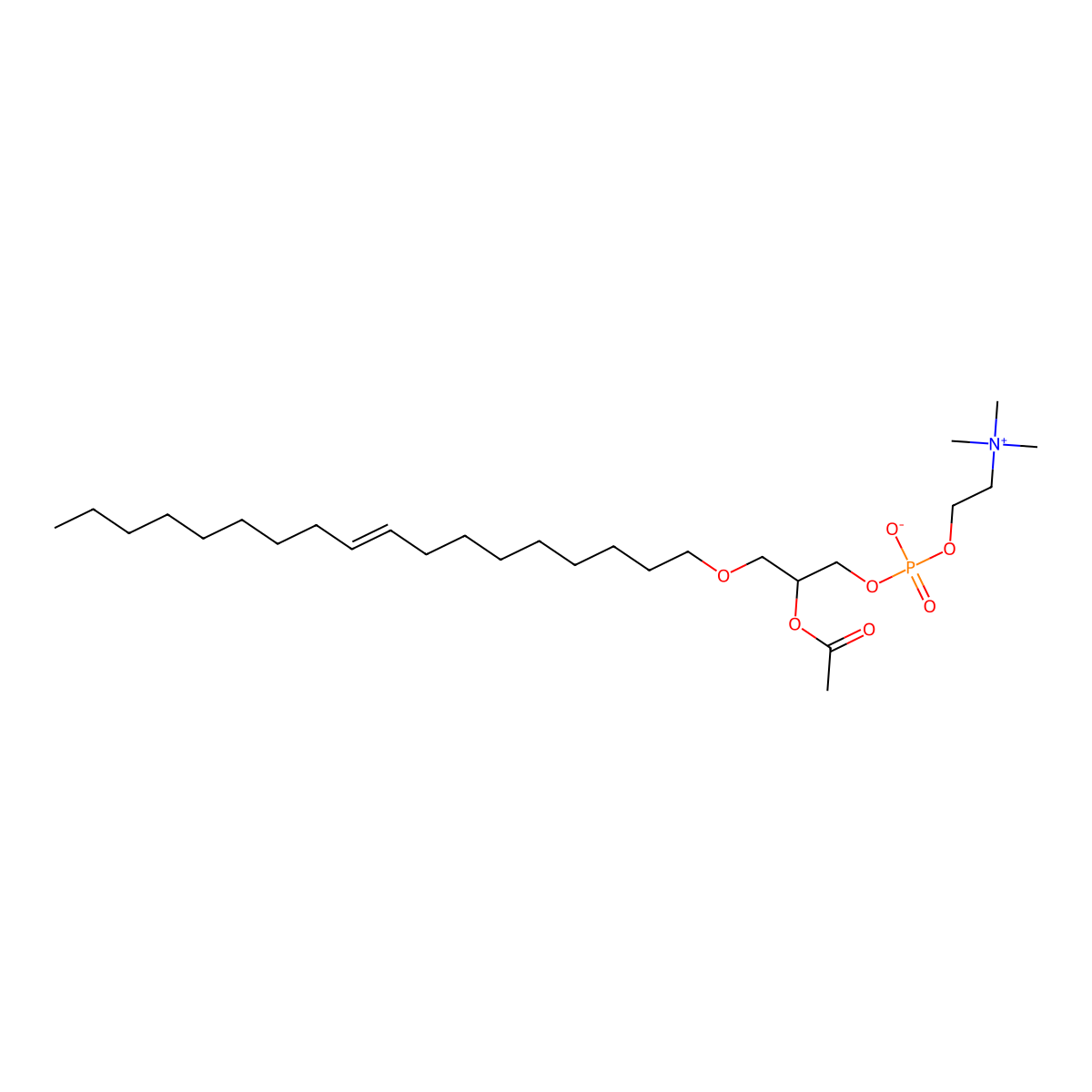 [(2R)-2-acetyloxy-3-octadec-9-enoxypropyl] 2-(trimethylazaniumyl)ethyl phosphate molecular structure, CAS 85966-90-1