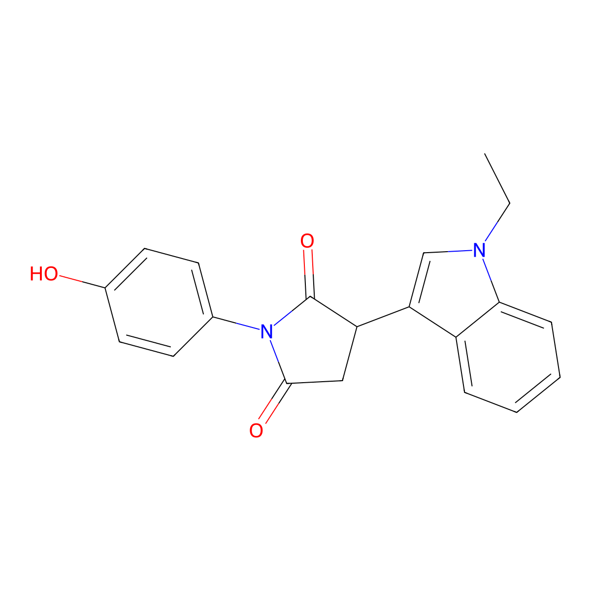 3-(1-Ethylindol-3-yl)-1-(4-hydroxyphenyl)pyrrolidine-2,5-dione molecular structure, CAS 859661-76-0
