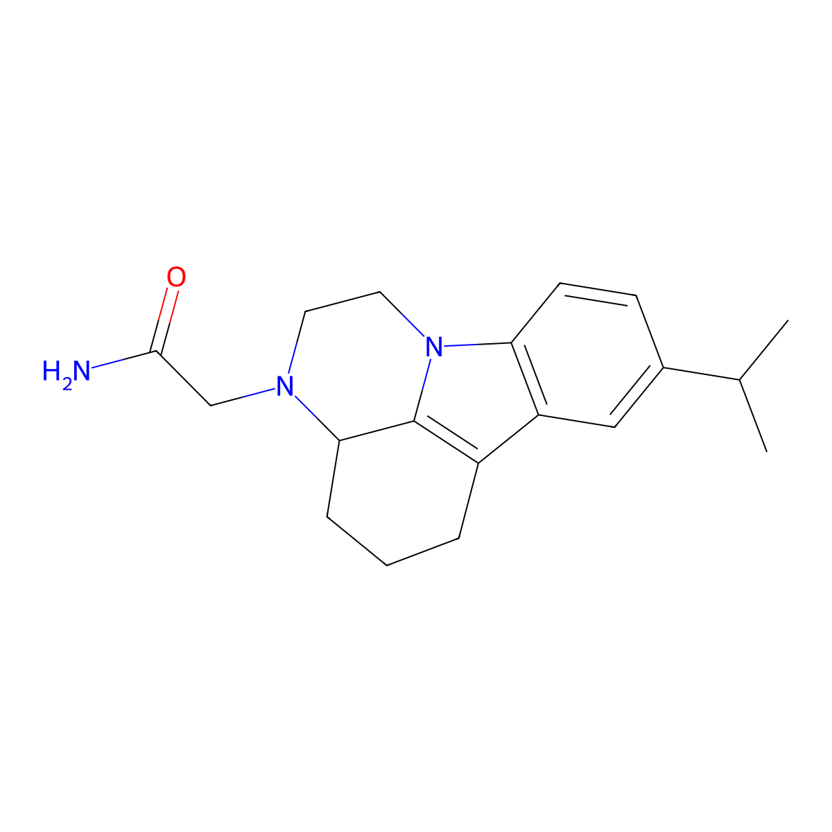 2-(8-isopropyl-3a,4,5,6-tetrahydro-1H-pyrazino[3,2,1-jk]carbazol-3(2H)-yl)acetamide molecular structure, CAS 859661-77-1