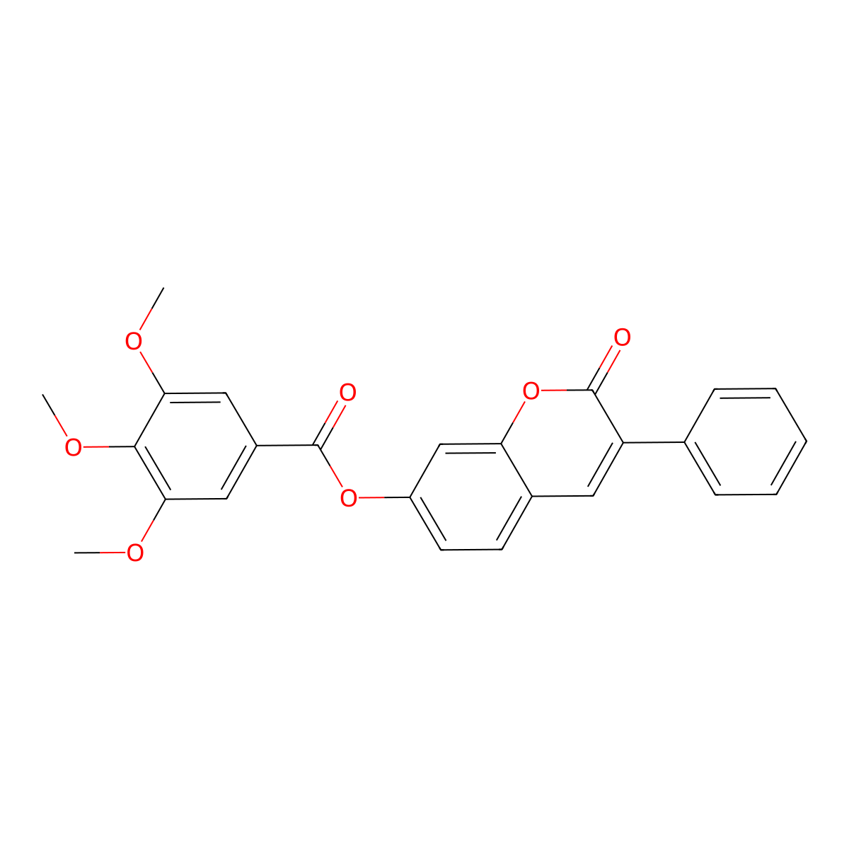 2-oxo-3-phenyl-2H-chromen-7-yl 3,4,5-trimethoxybenzoate molecular structure, CAS 859662-30-9