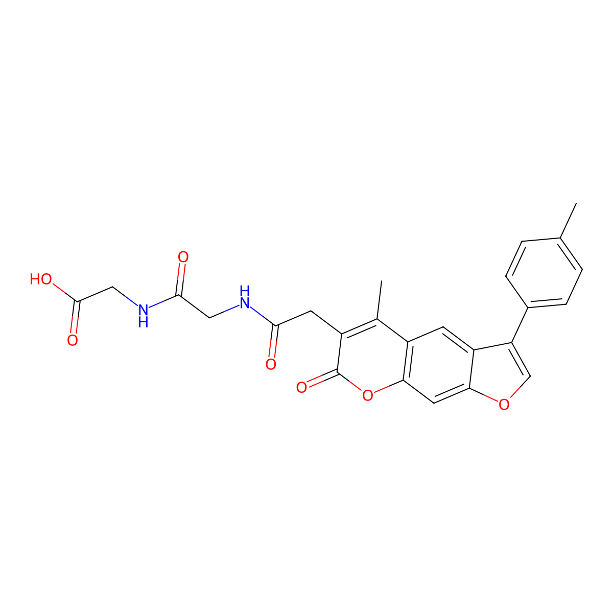 N-{[5-methyl-3-(4-methylphenyl)-7-oxo-7H-furo[3,2-g]chromen-6-yl]acetyl}glycylglycine molecular structure, CAS 859662-69-4