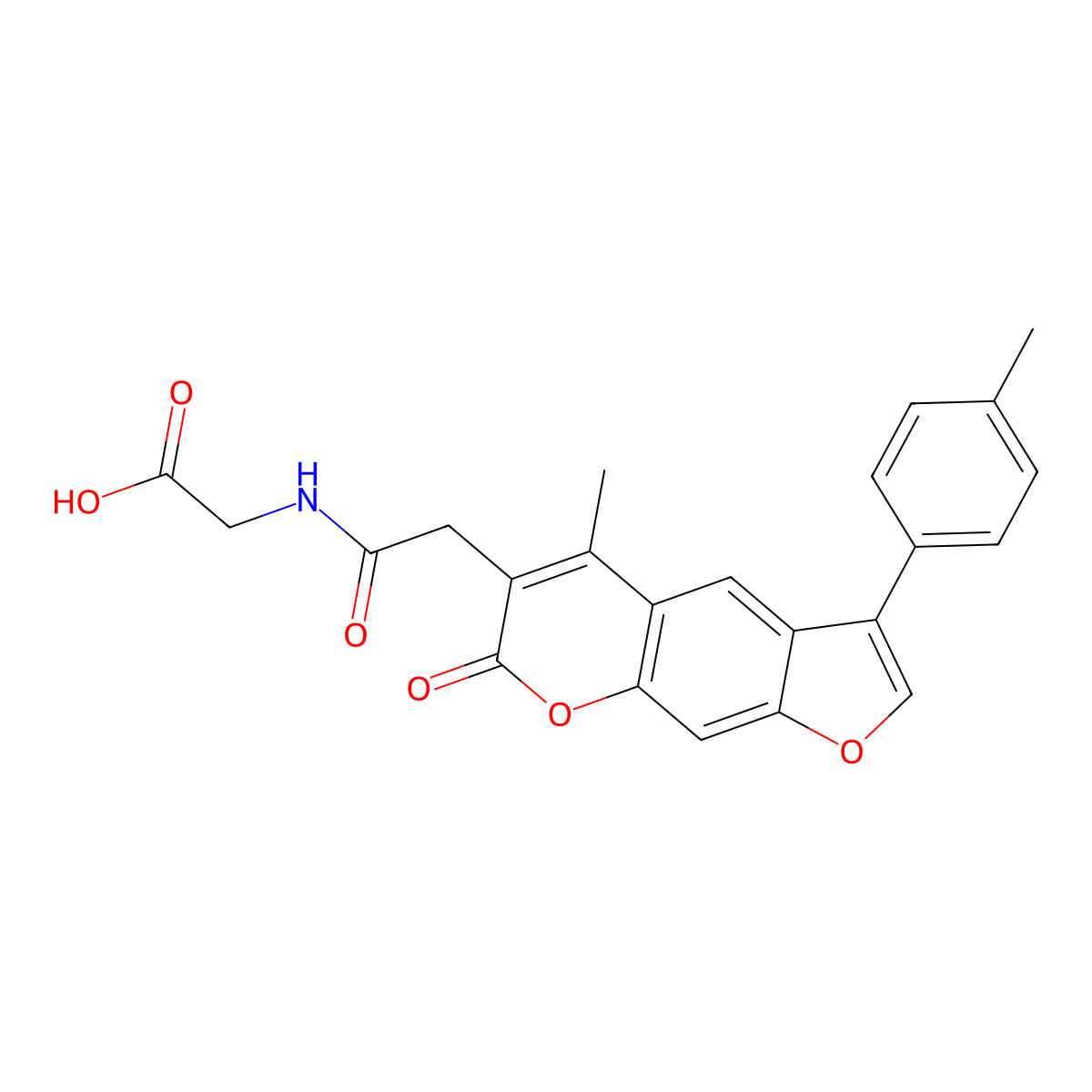 N-{[5-methyl-3-(4-methylphenyl)-7-oxo-7H-furo[3,2-g]chromen-6-yl]acetyl}glycine molecular structure, CAS 859662-82-1