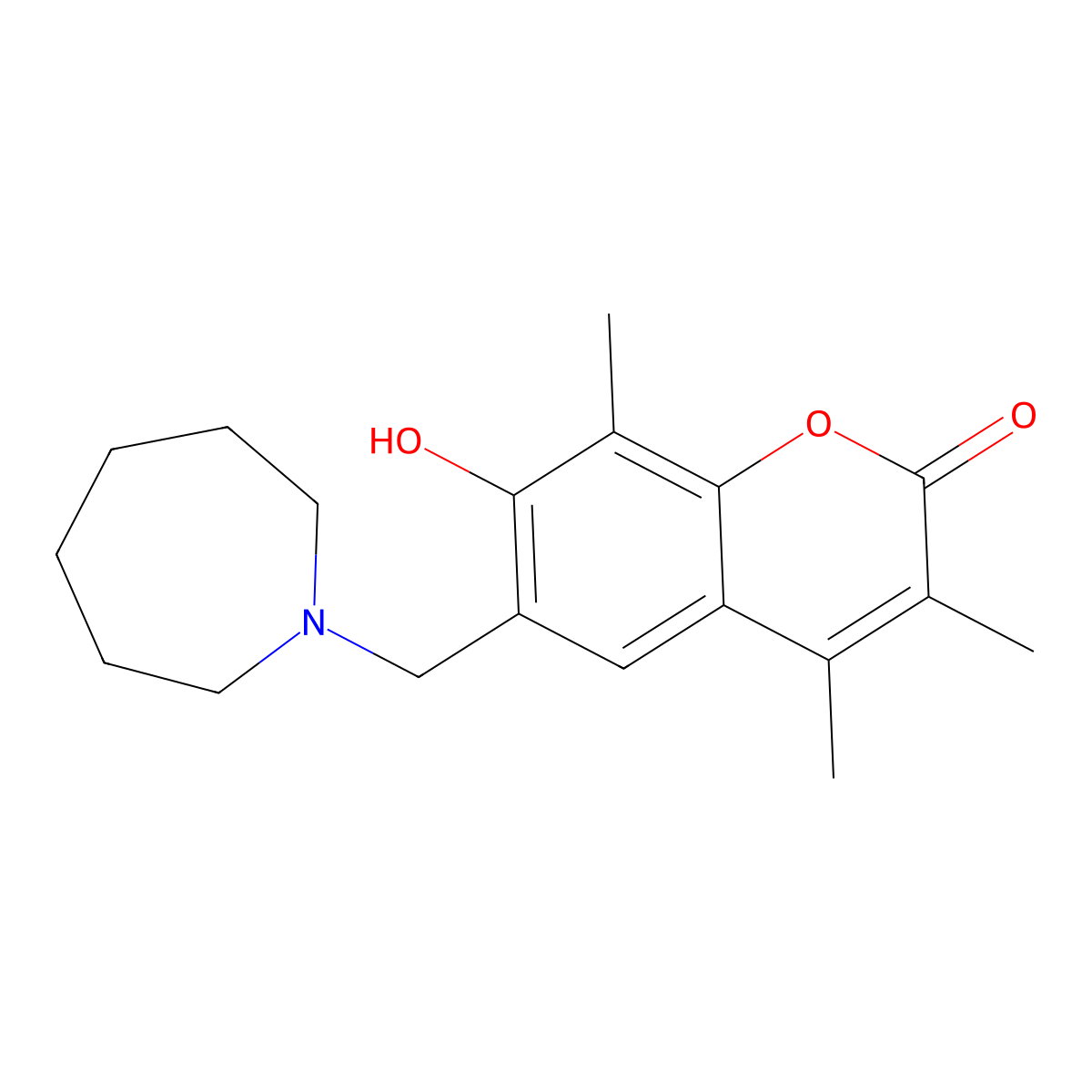 6-(azepan-1-ylmethyl)-7-hydroxy-3,4,8-trimethyl-2H-chromen-2-one molecular structure, CAS 859662-89-8