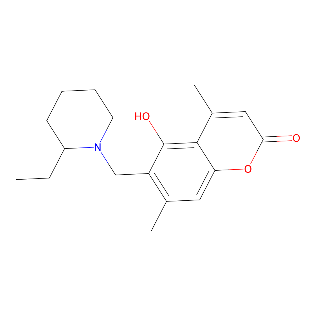 6-[(2-ethylpiperidino)methyl]-5-hydroxy-4,7-dimethyl-2H-chromen-2-one molecular structure, CAS 859663-05-1