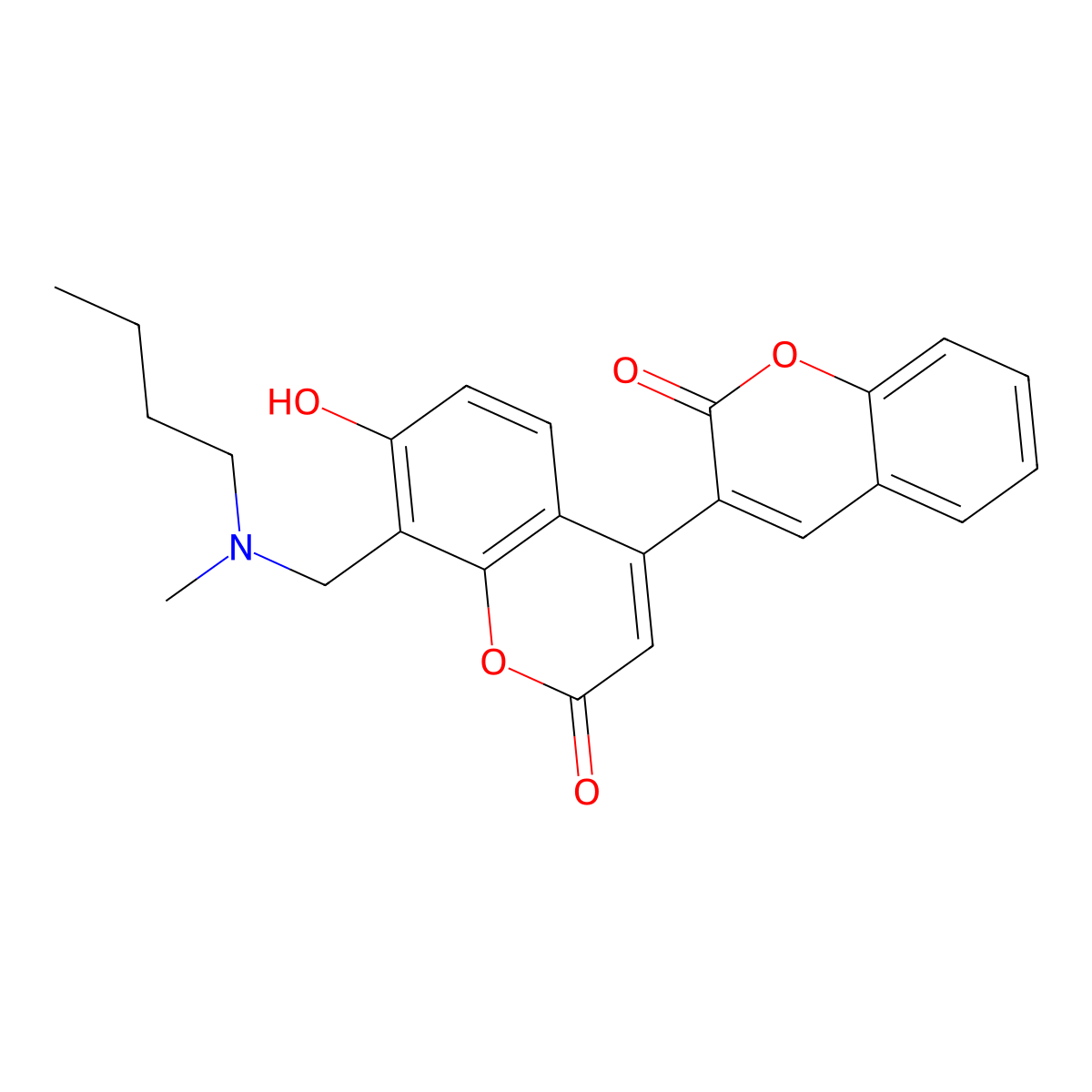 3-{8-[(Butylmethylamino)methyl]-7-hydroxy-2-oxochromen-4-yl}chromen-2-one molecular structure, CAS 859663-13-1