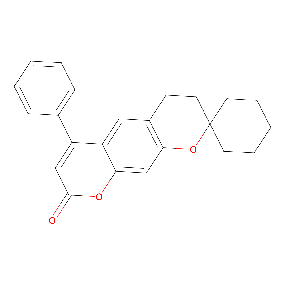 6'-phenyl-3',4'-dihydro-8'H-spiro[cyclohexane-1,2'-pyrano[3,2-g]chromen]-8'-one molecular structure, CAS 859663-15-3
